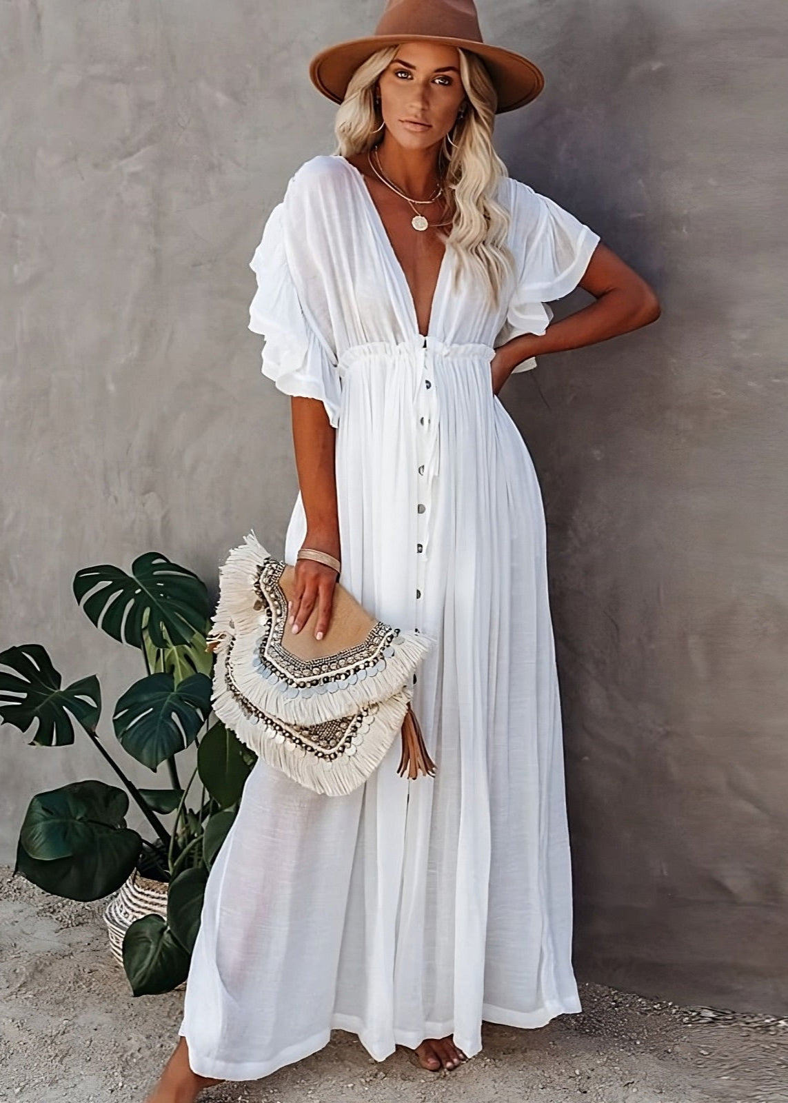 Robe Blanche Longue Hippie