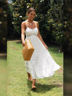 Robe longue blanche printemps