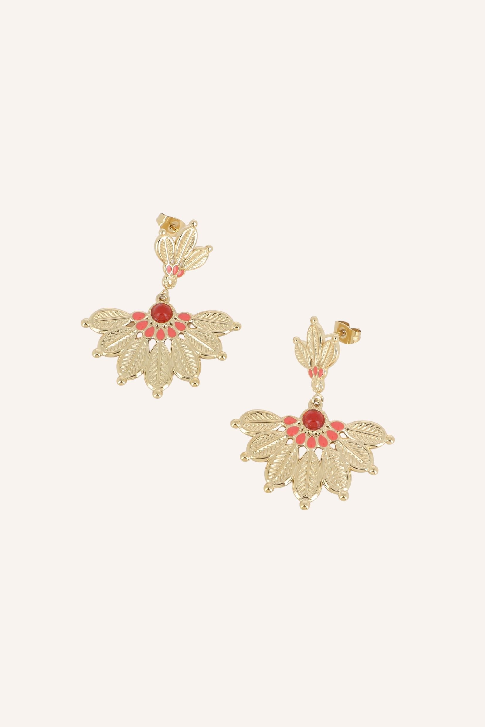 Boucles Bohm Paris - Emma Boucles d'oreilles Pendantes Bohm Paris Rouge 